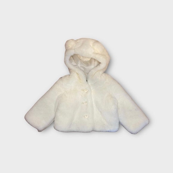 GAP Other - Gap Ivory Ear Hoodie Furry Jacket
